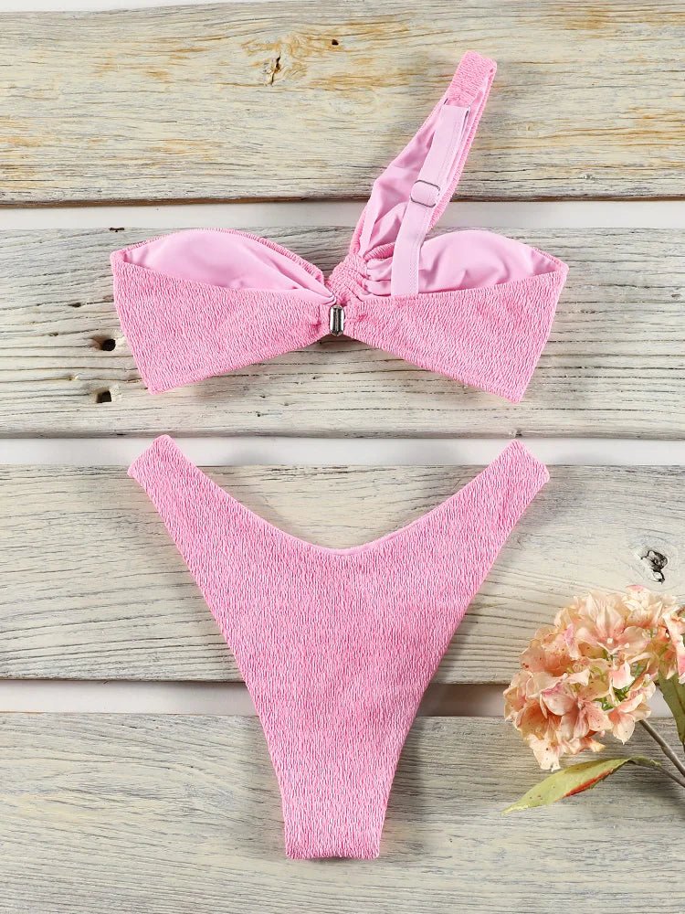 One Shoulder Bikinisæt med Cover-up