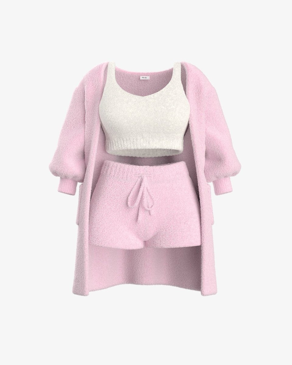 Cozyset af blødt strikket stof