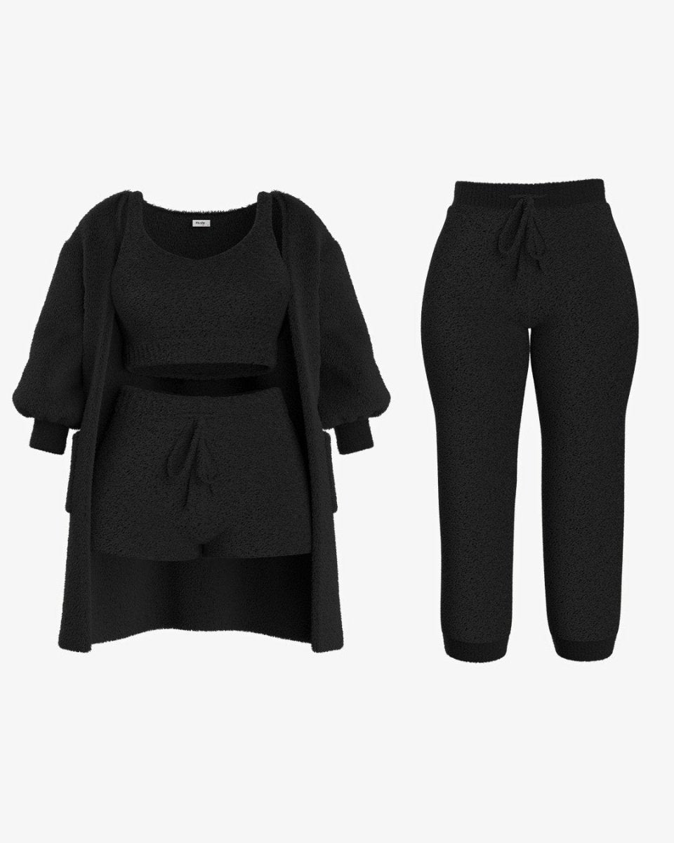 Cozyset af blødt strikket stof