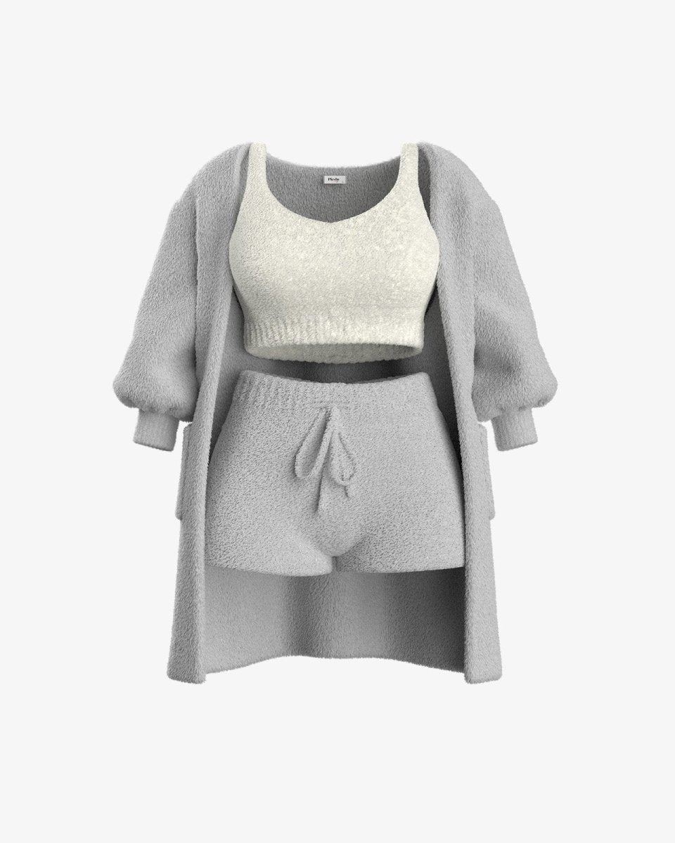 Cozyset af blødt strikket stof