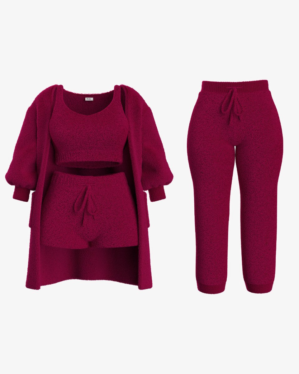 Cozyset af blødt strikket stof