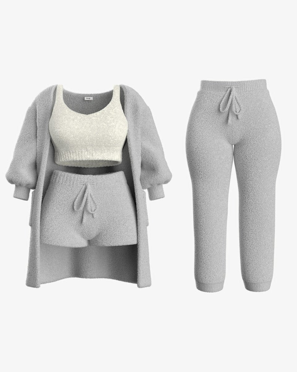 Cozyset af blødt strikket stof