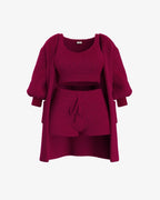 Cozyset af blødt strikket stof