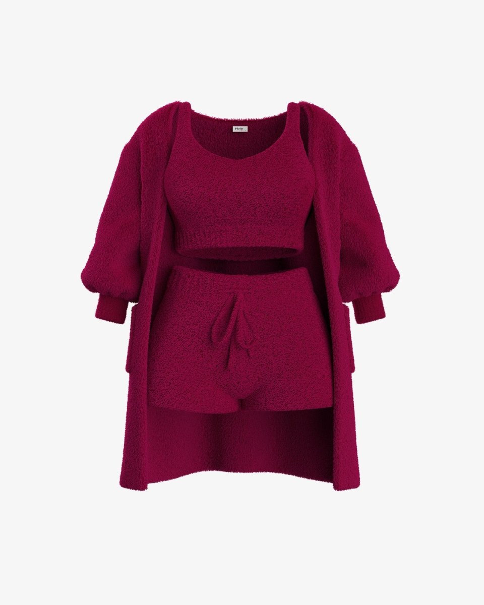 Cozyset af blødt strikket stof