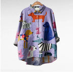Nina | Damebluse med hundeprint