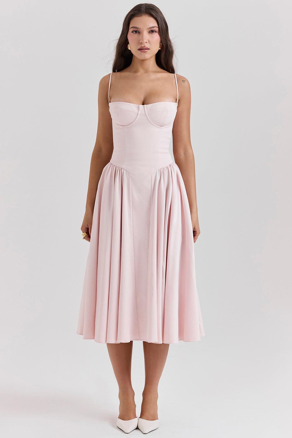 Marloes | Midi-korsetkjole i twill