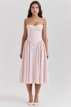 Marloes | Midi-korsetkjole i twill