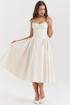 Marloes | Midi-korsetkjole i twill