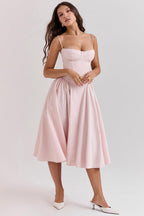 Marloes | Midi-korsetkjole i twill