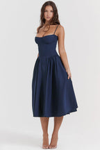 Marloes | Midi-korsetkjole i twill