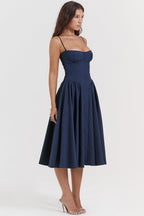 Marloes | Midi-korsetkjole i twill