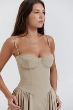 Marloes | Midi-korsetkjole i twill