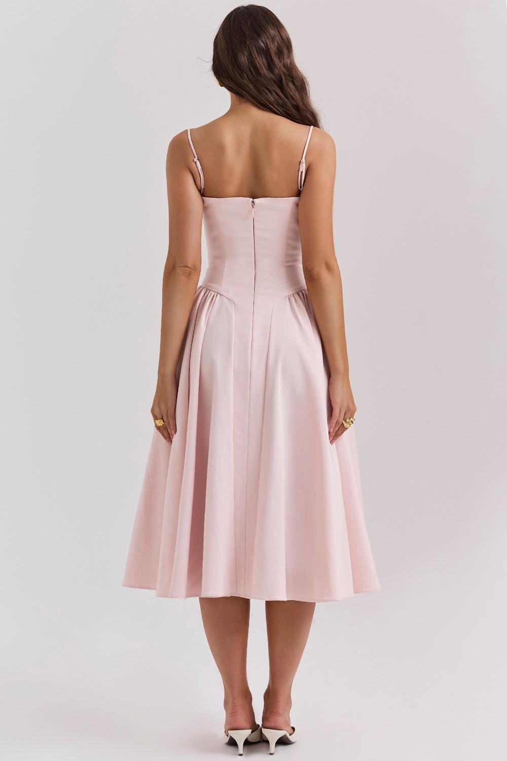 Marloes | Midi-korsetkjole i twill