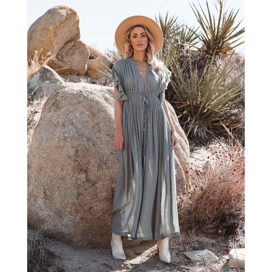Sara™ Maxi Grøn/Grå Ibiza Kjole