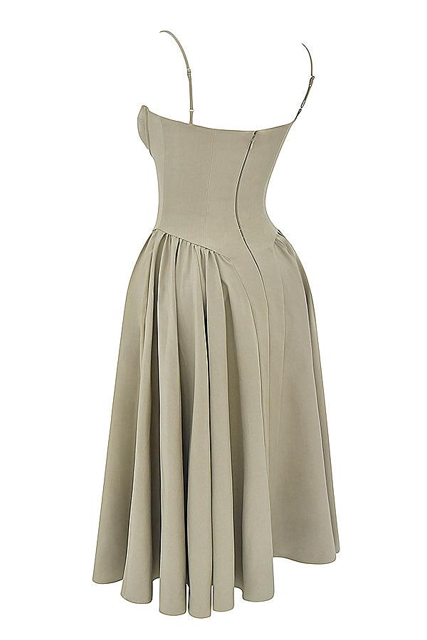 Marloes | Midi-korsetkjole i twill