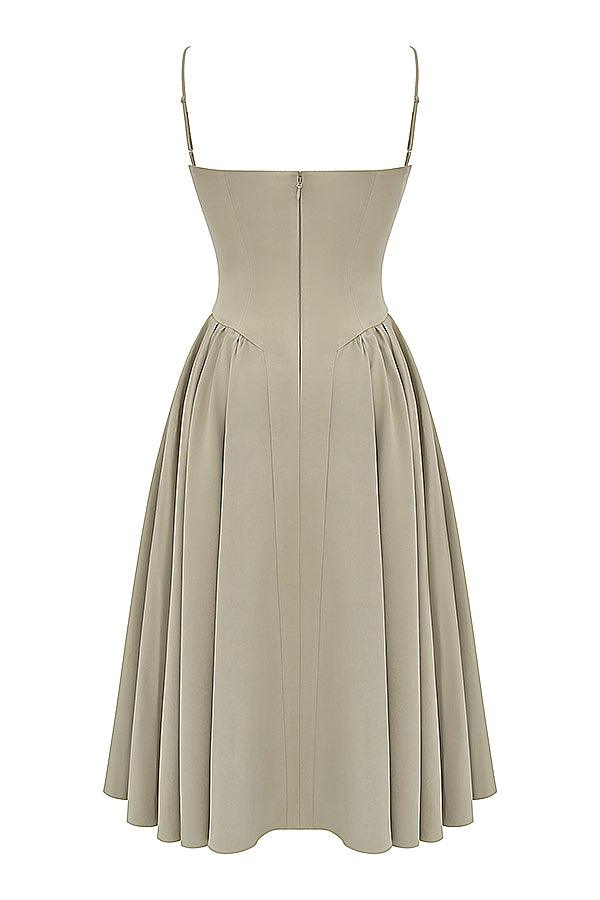 Marloes | Midi-korsetkjole i twill