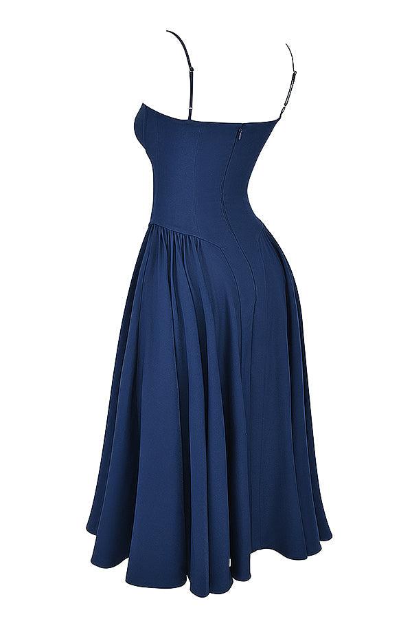 Marloes | Midi-korsetkjole i twill