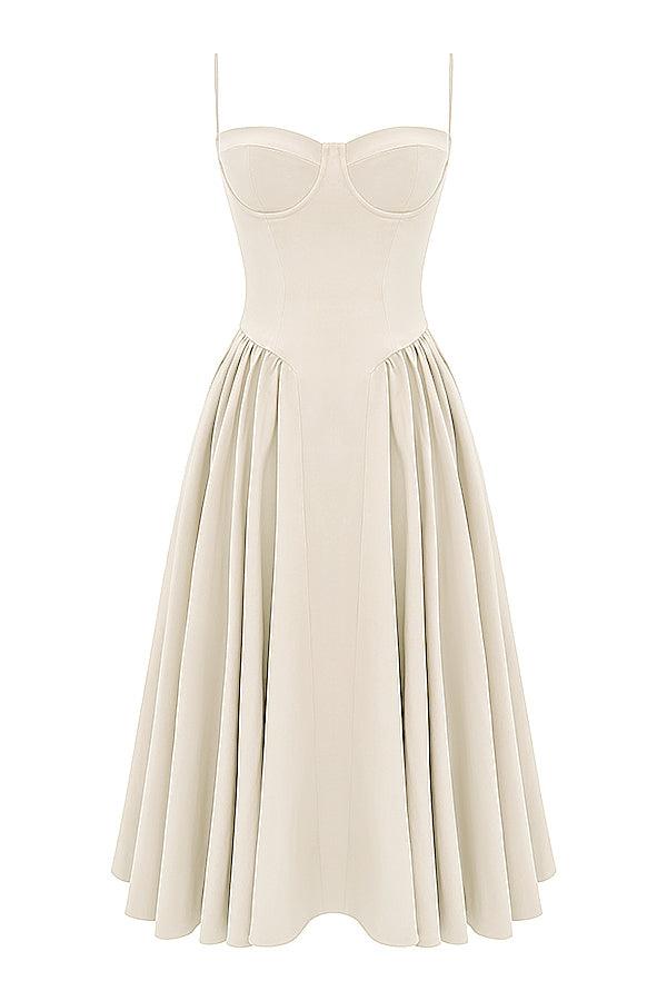 Marloes | Midi-korsetkjole i twill