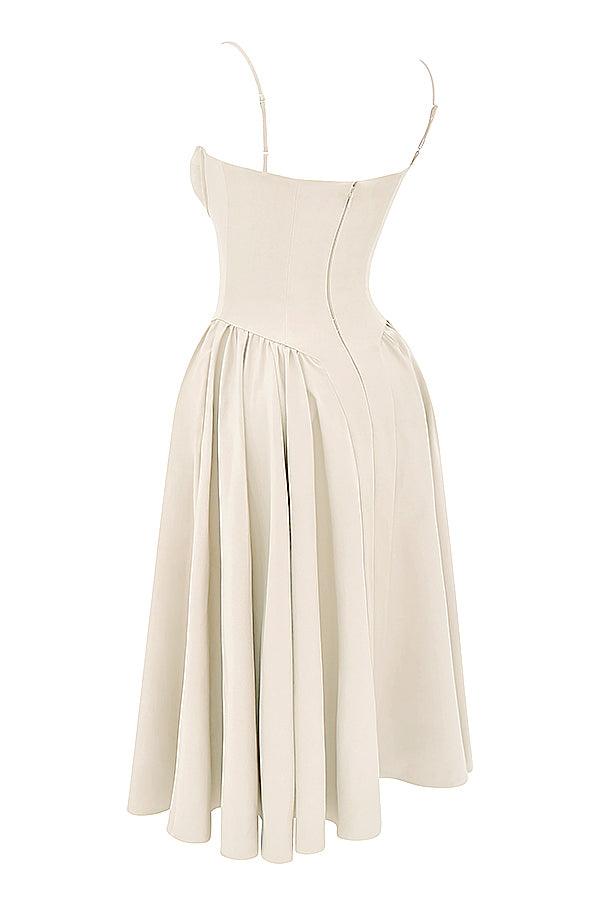 Marloes | Midi-korsetkjole i twill