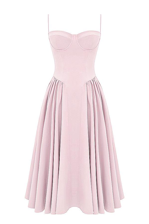 Marloes | Midi-korsetkjole i twill