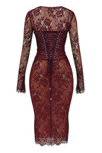 Esther | Midikjole i bordeaux blonde
