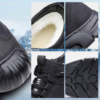 Læder-herresneaker med for i kunstuld