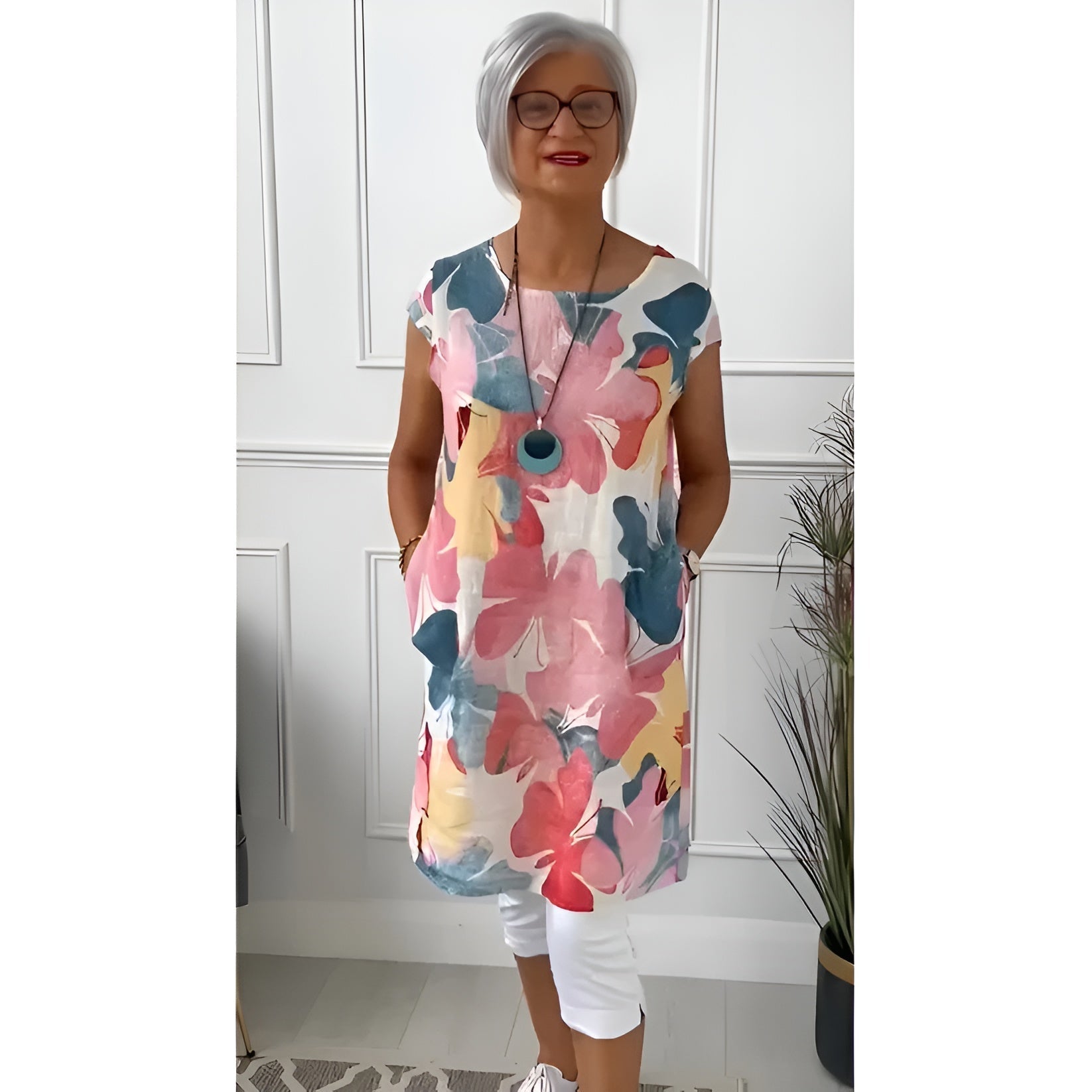 Laluna® | Elegant farverig forårskjole