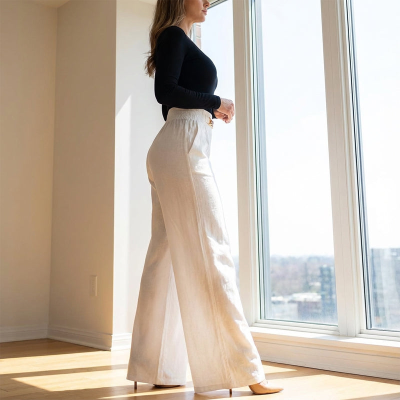 Luvia™ – Elegante palazzo-bukser med dekorativt bæltedetalje