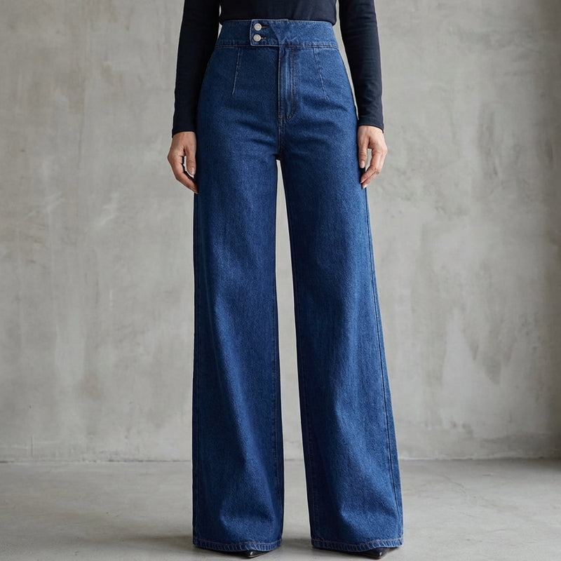 Elvara™ – Højtaljede Wide-Leg Jeans med Elegant Silhuet