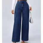 Elvara™ – Højtaljede Wide-Leg Jeans med Elegant Silhuet