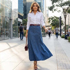 Élise™ – Sculpted Denim Silhouette Skirt
