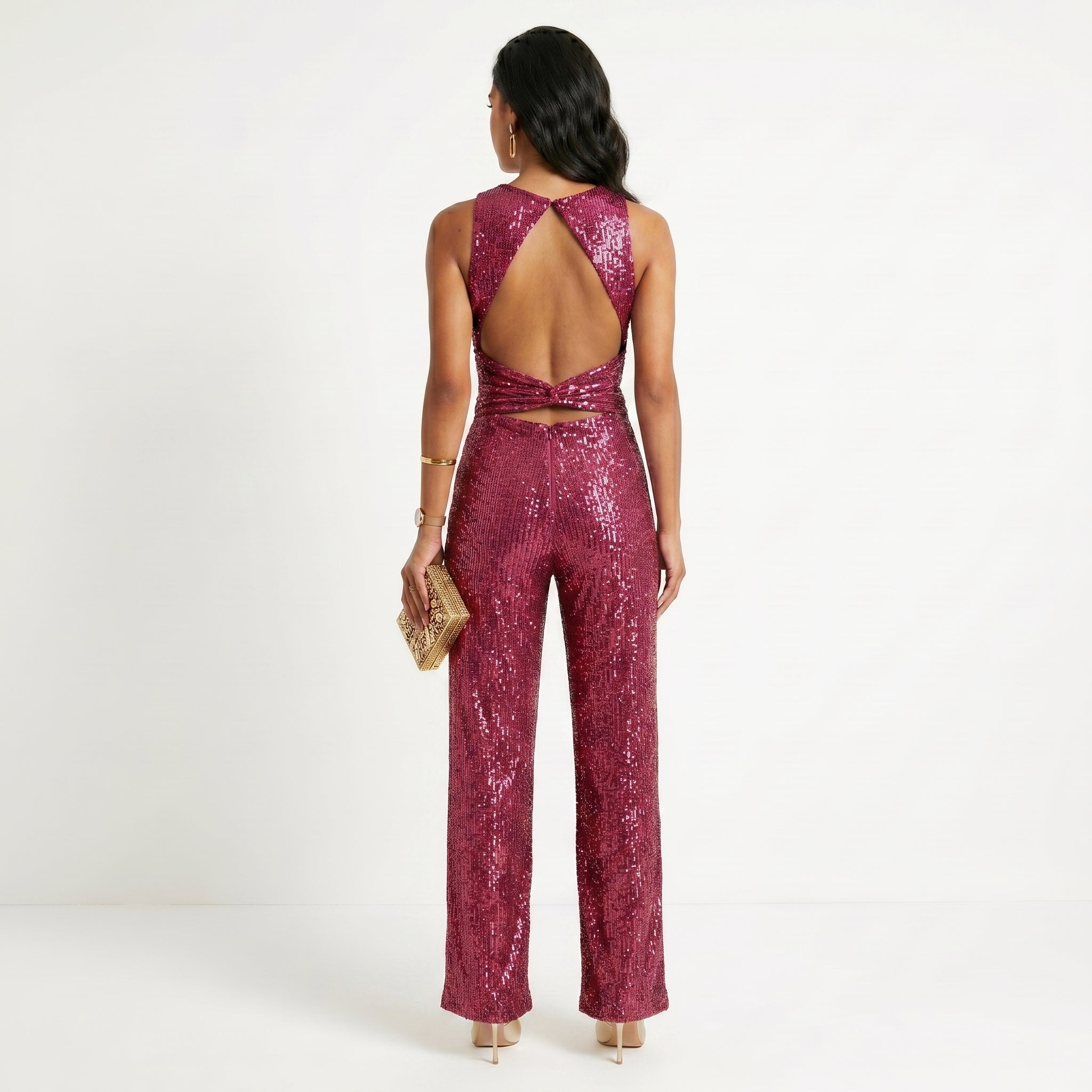 Madalena - Skinnende jumpsuit til fester: Glamour og uforglemmelig glans