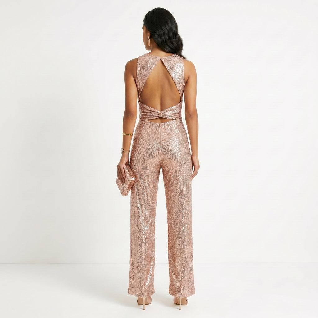 Madalena - Skinnende jumpsuit til fester: Glamour og uforglemmelig glans