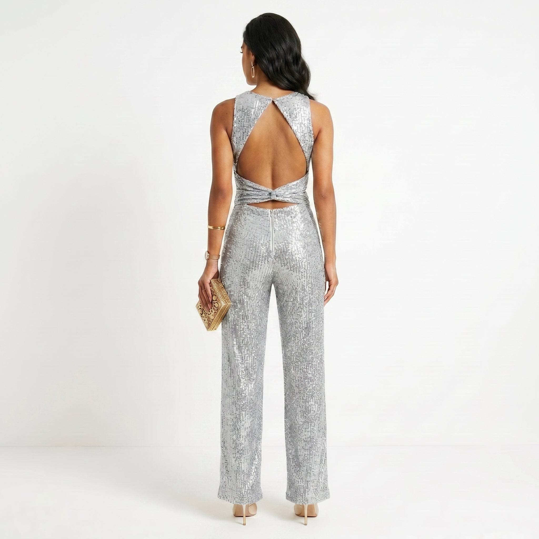 Madalena - Skinnende jumpsuit til fester: Glamour og uforglemmelig glans