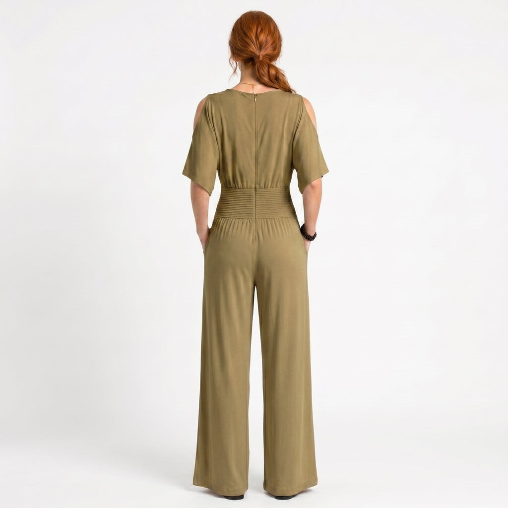 Beatriz - Flydende jumpsuit med elegant krydsudskæring