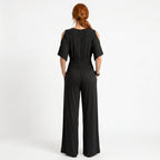 Beatriz - Flydende jumpsuit med elegant krydsudskæring